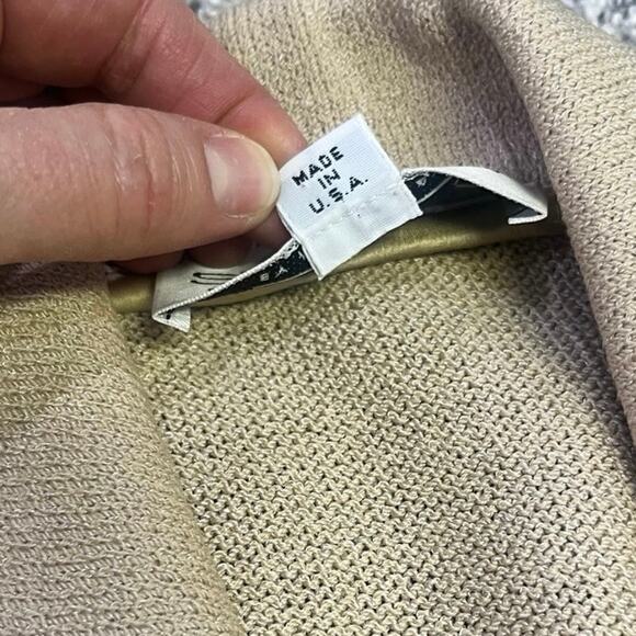 VTG ST. John Collection Marie Gray USA Sz 12 1990s Skirt Suit Tan/Blue Old Money - Picture 5 of 14